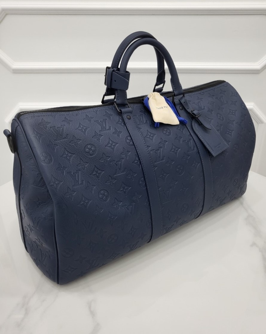 [미다스] 루이비통 반둘리에 블루 보스턴백 키폴 50 M14840