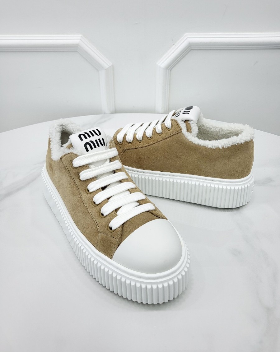 [미다스] 미우미우 시어링 디데일 스웨이드 스니커즈 5E986D 37