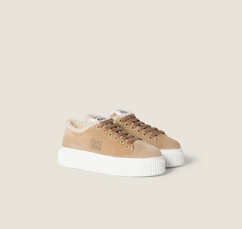 [미다스] 미우미우 시어링 디데일 스웨이드 스니커즈 5E986D 37