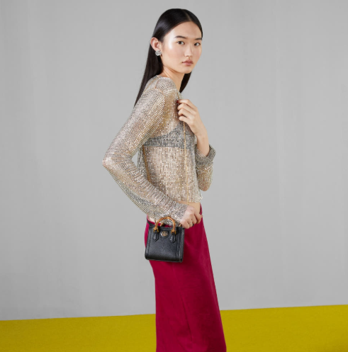 [미다스] 구찌 다이애나 나노 블랙 토트백 760251 새상품