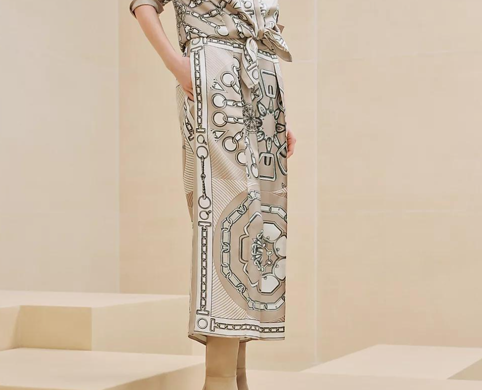 [미다스] 에르메스 칼레이도스코프 효과 프린트 크롭팬츠 H4H0477DWF836