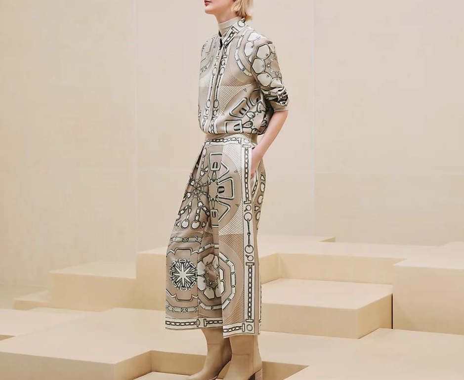 [미다스] 에르메스 칼레이도스코프 효과 프린트 크롭팬츠 H4H0477DWF836