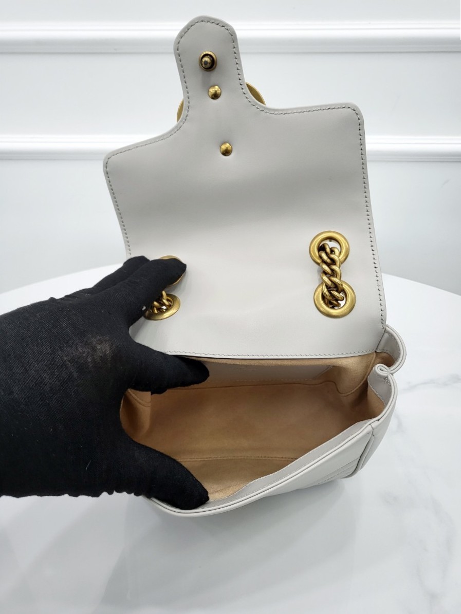 [미다스] 구찌 GG 마몽 미니 체인 숄더백 그레이 739682