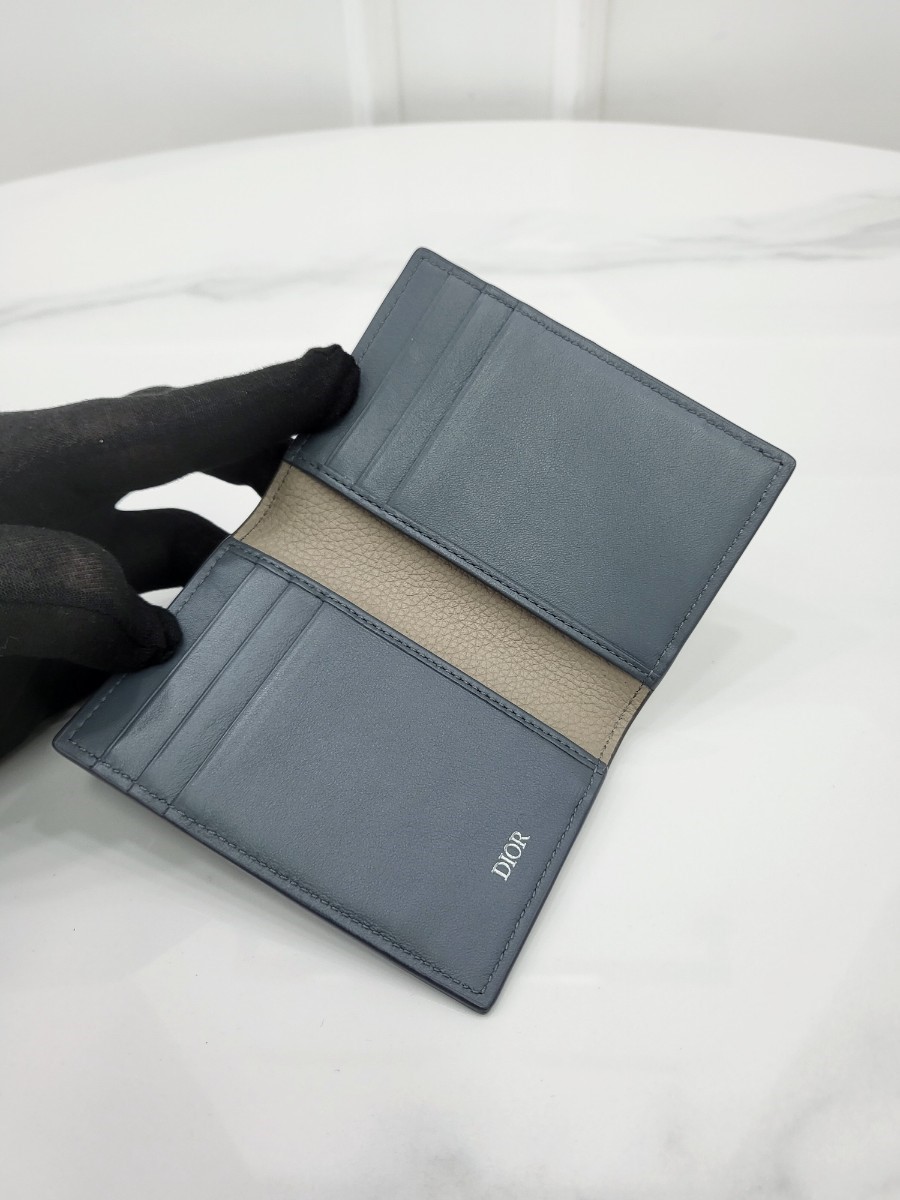 [미다스] 디올 새들 2단 카드홀더 브라운 딥 그레이 카프스킨 2ADCH169YKE