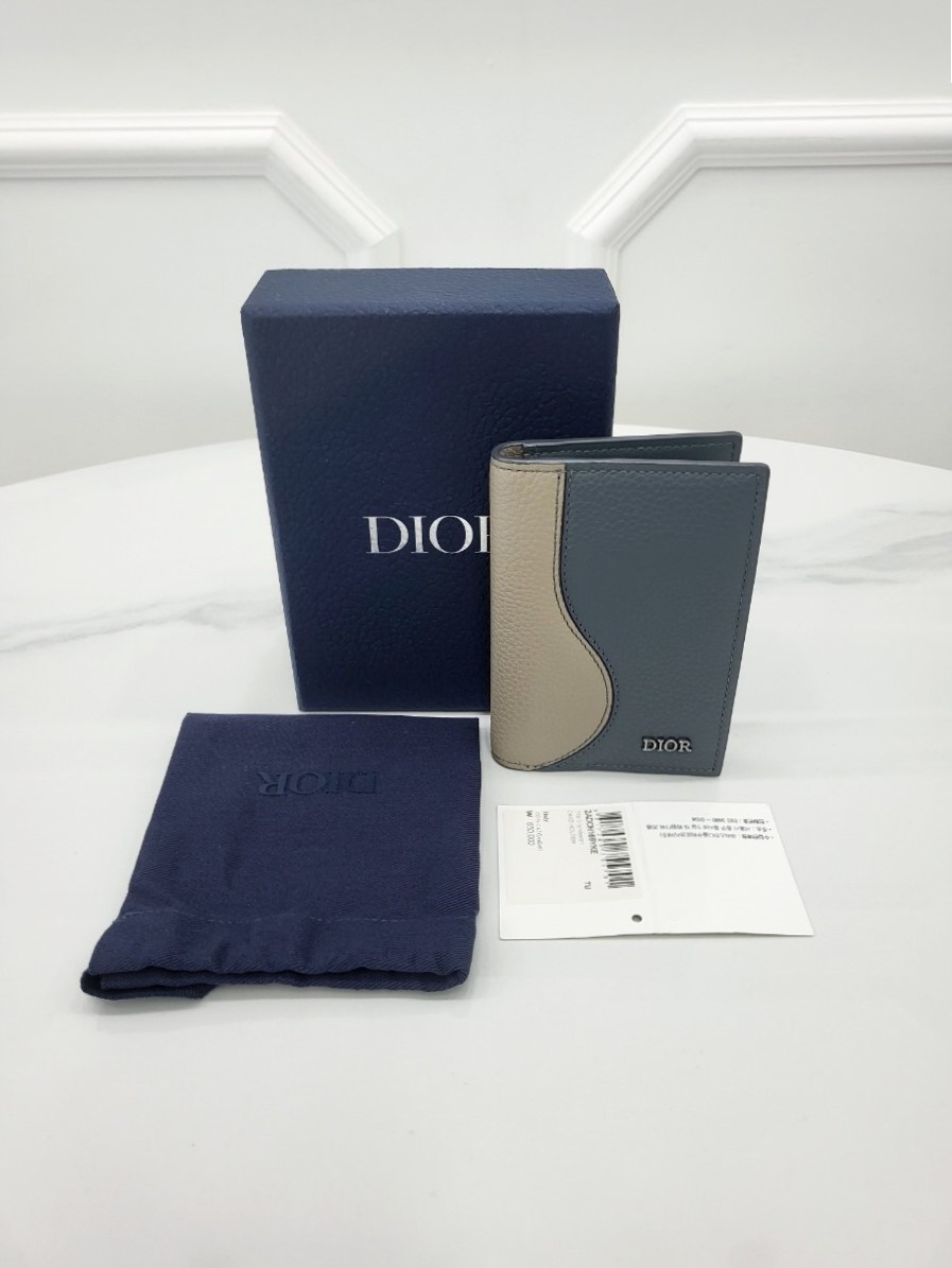 [미다스] 디올 새들 2단 카드홀더 브라운 딥 그레이 카프스킨 2ADCH169YKE