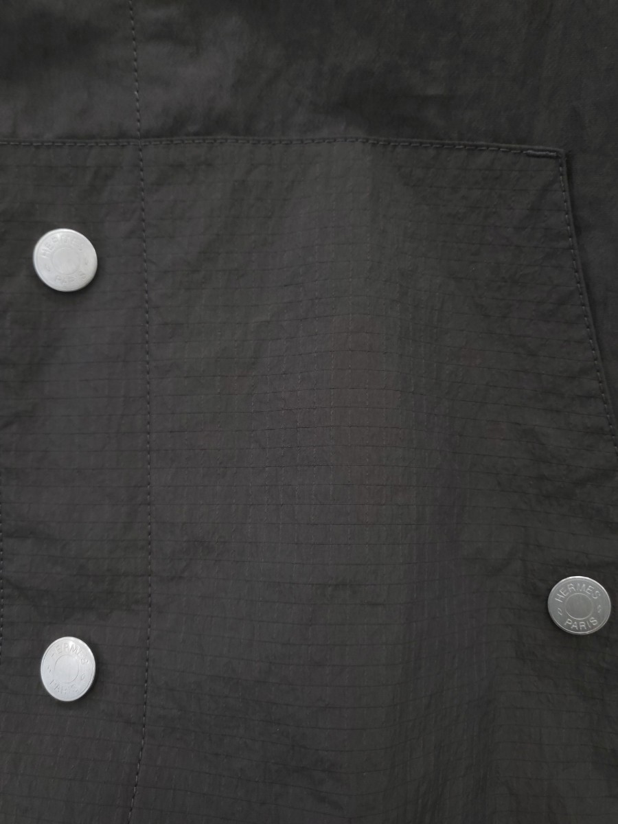 []미다스] 에르메스 남성 반팔 오버 스냅 셔츠 H452400HG5K48 블랙