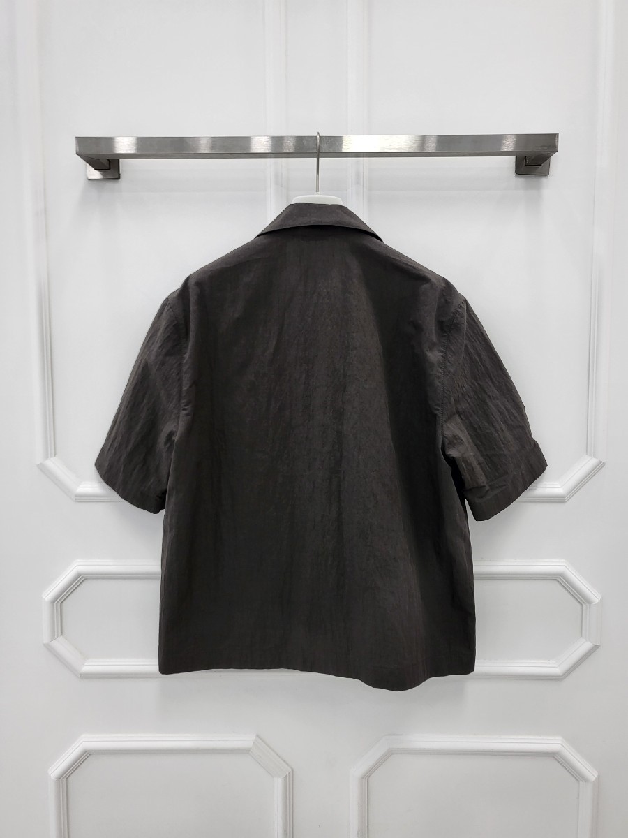 []미다스] 에르메스 남성 반팔 오버 스냅 셔츠 H452400HG5K48 블랙