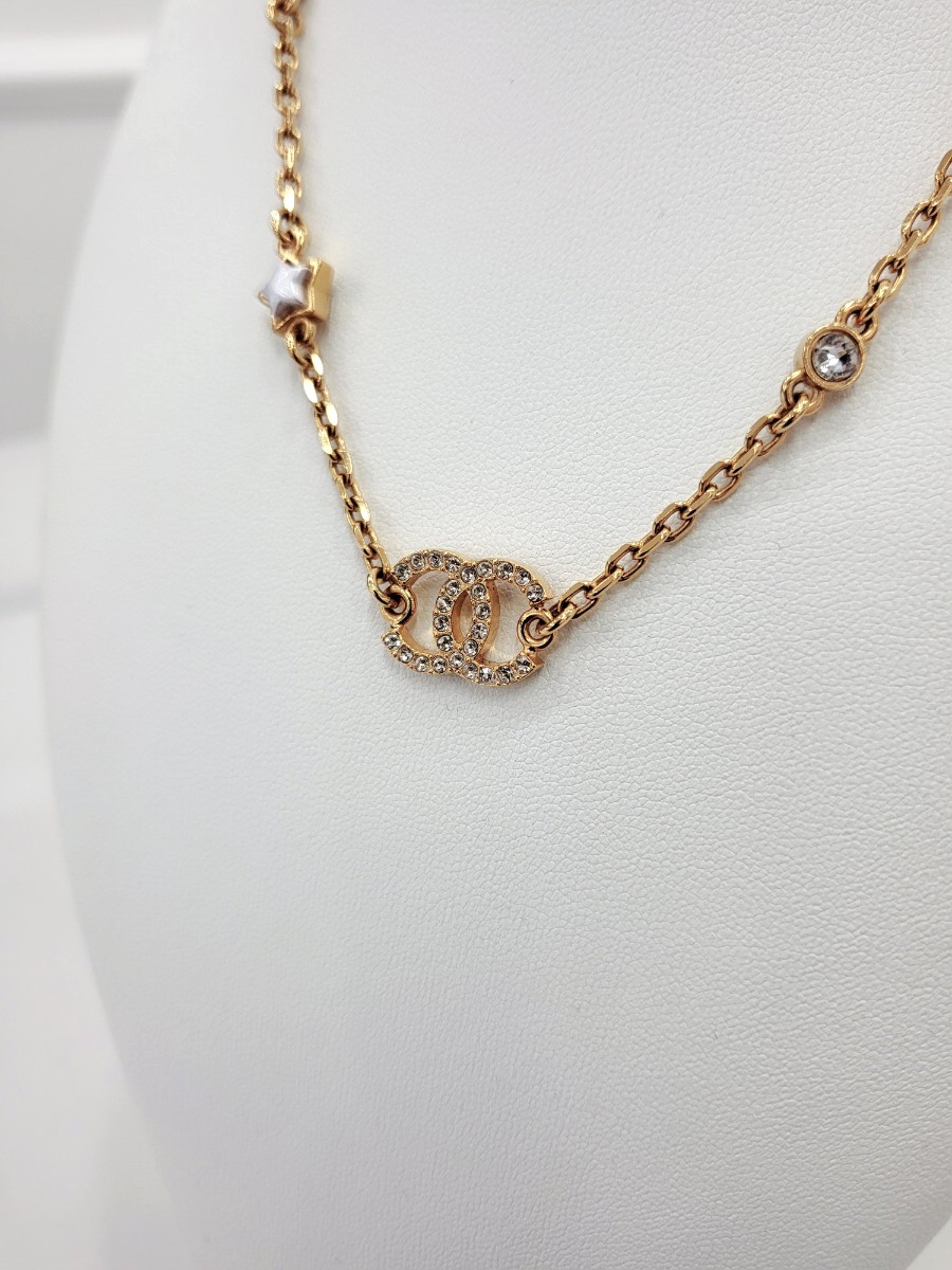 [미다스] 샤넬 24C 크리스탈 별 CC 로고 목걸이 ABC822B